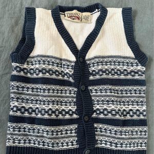 Kids vintage blue/white sweater vest